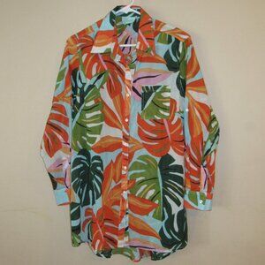 True Destinations Tropical Lightweight Tunic Cover Up Cruise Travel Top sz M